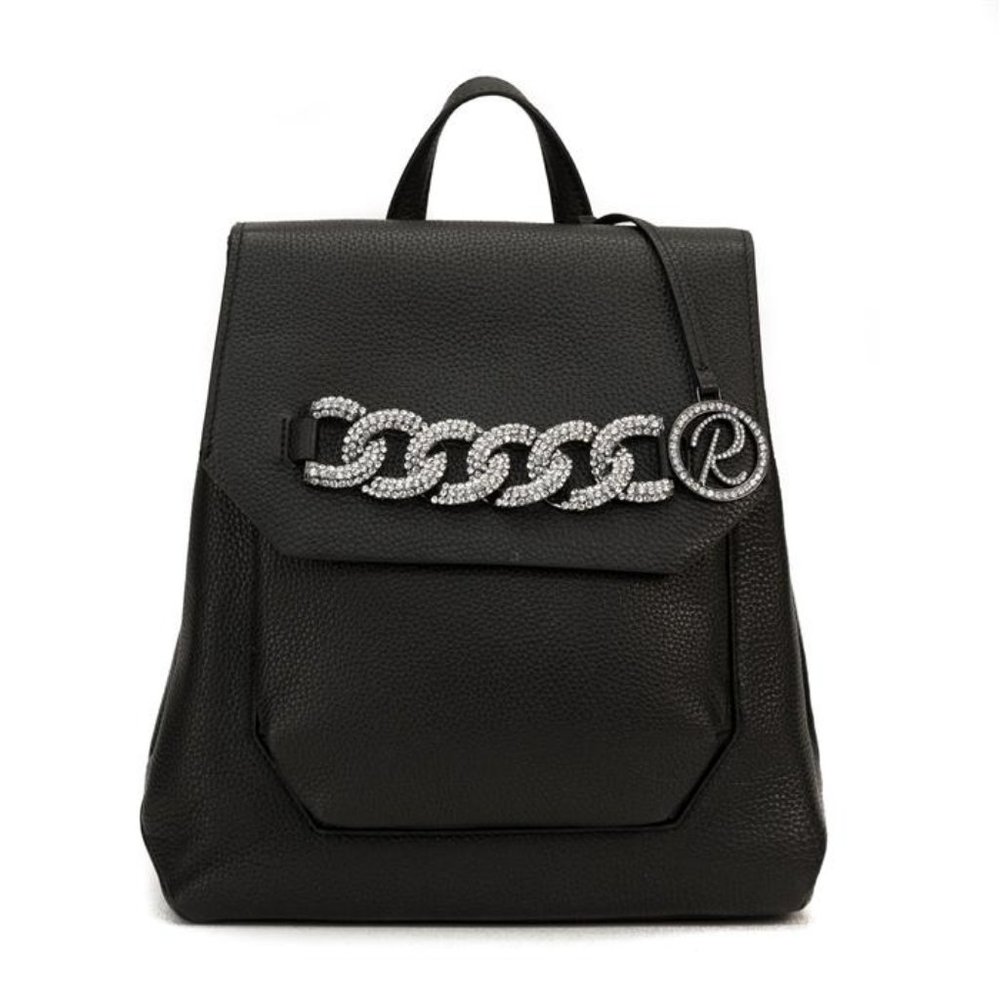 Raviani Black Pebble Grain Leather Backpack